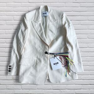 MSGM Single Breasted Cream Blazer
